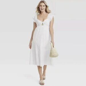 Universal Thread Women's Flutter Short Sleeve Midi A-Line Dress
